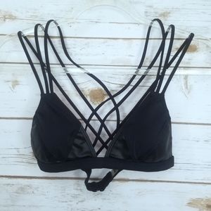 Pink Victoria Secret Black Bikini Top Size S AA-C